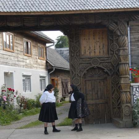 Porte sculptée, Maramures, Roumanie