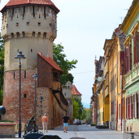 La rue de la muraille, Sibiu, Roumanie